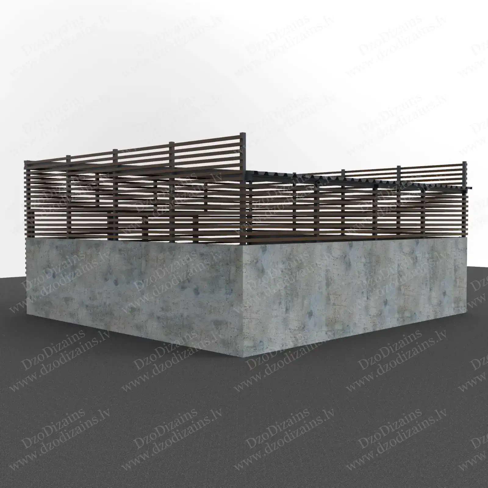 Практичный деревянный навес для отходов со скрытой зоной хранения