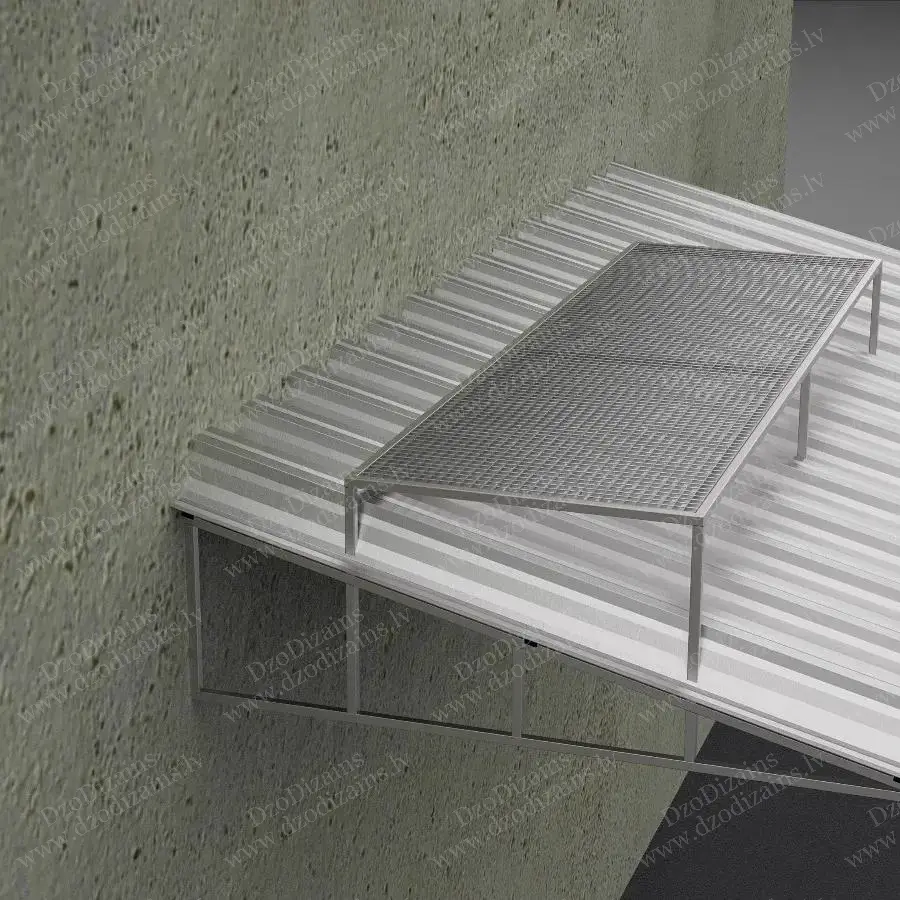 Практичный металлический навес для контейнеров с прозрачной решётчатой крышей