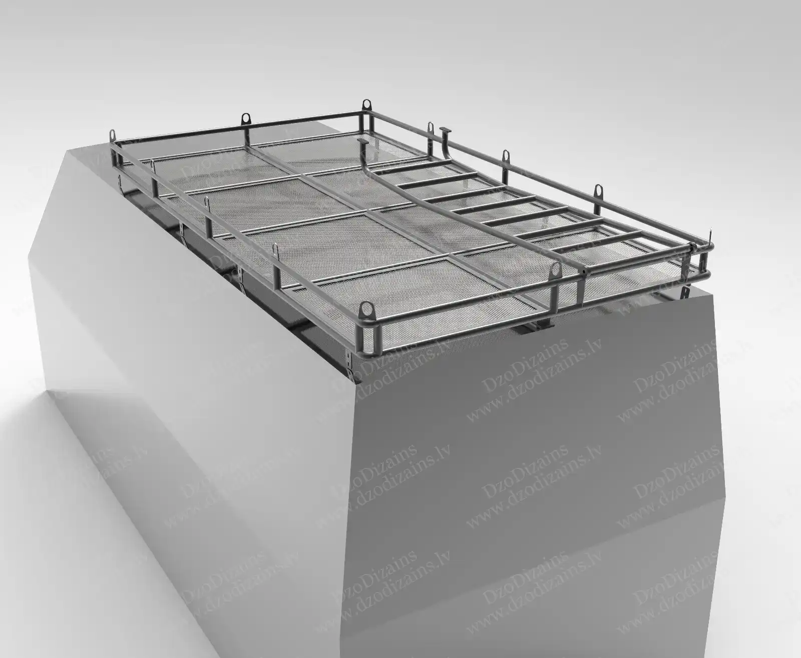 Металлический багажник на крышу с решёткой для автомобиля