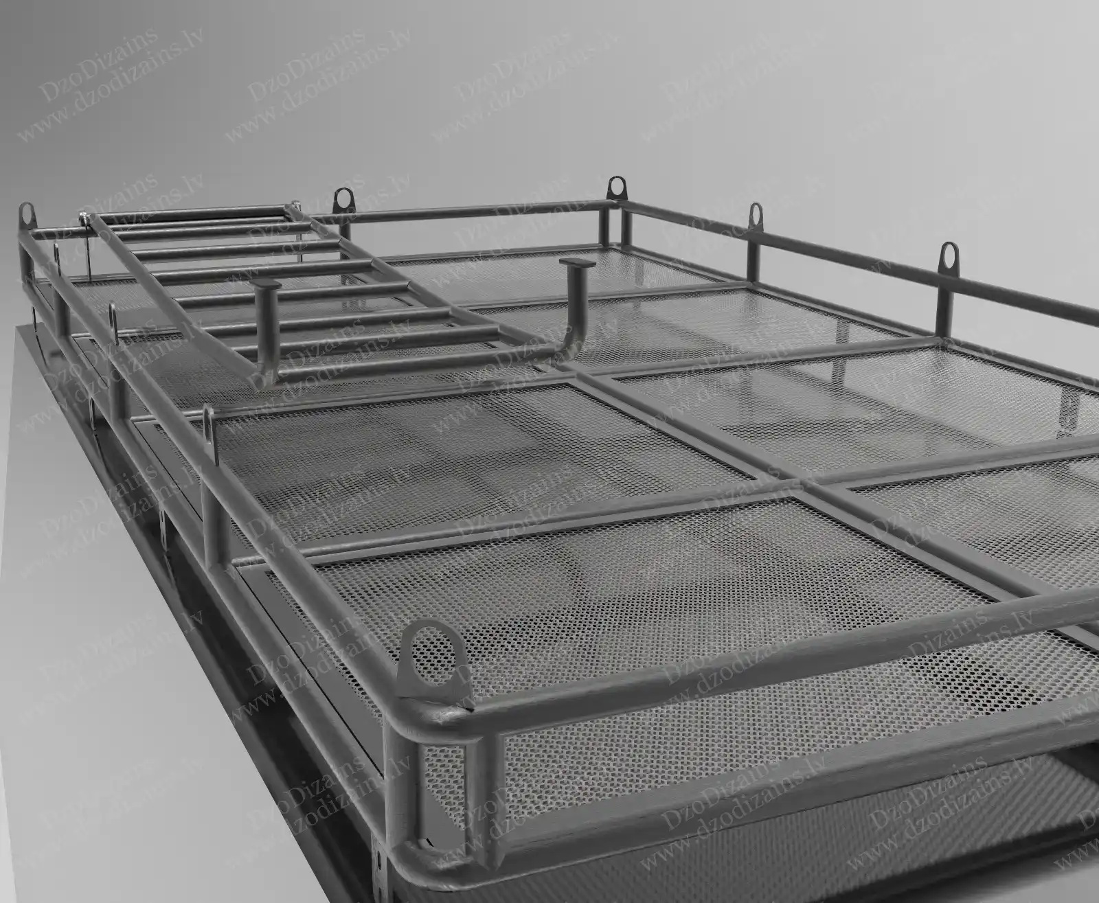 Дизайнерский металлический багажник на крышу с сетчатым основанием