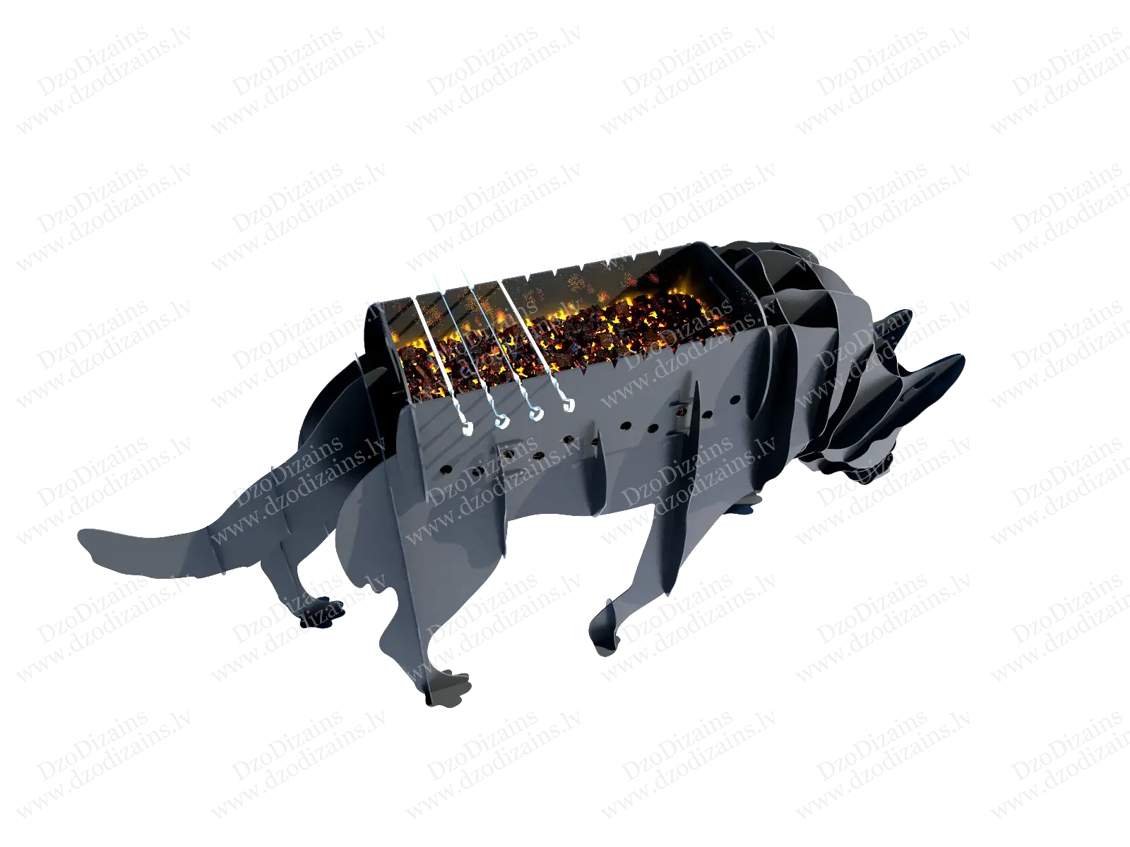 Металлический мангал в форме волка