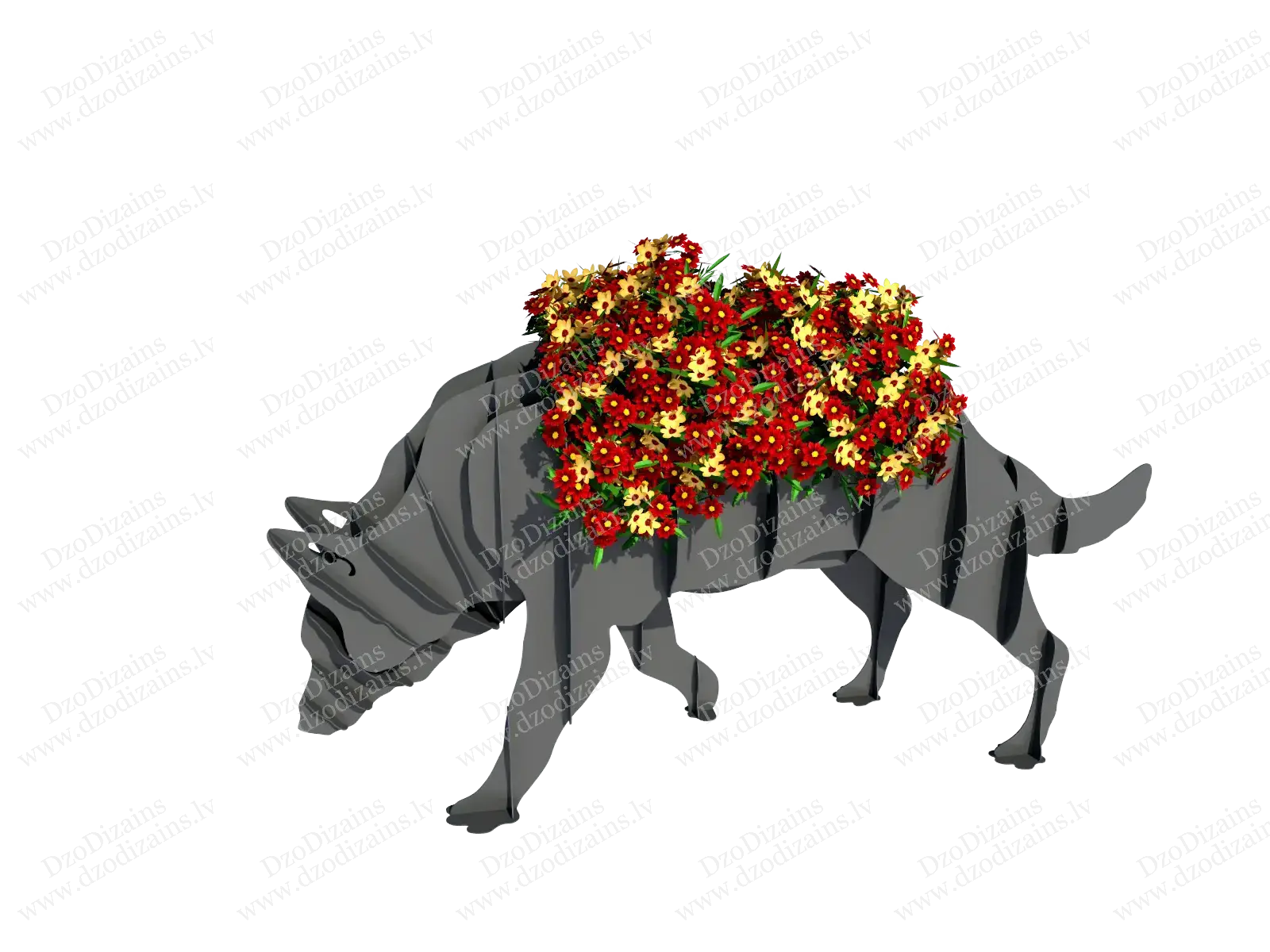 Дизайнерский мангал в форме волка из металла