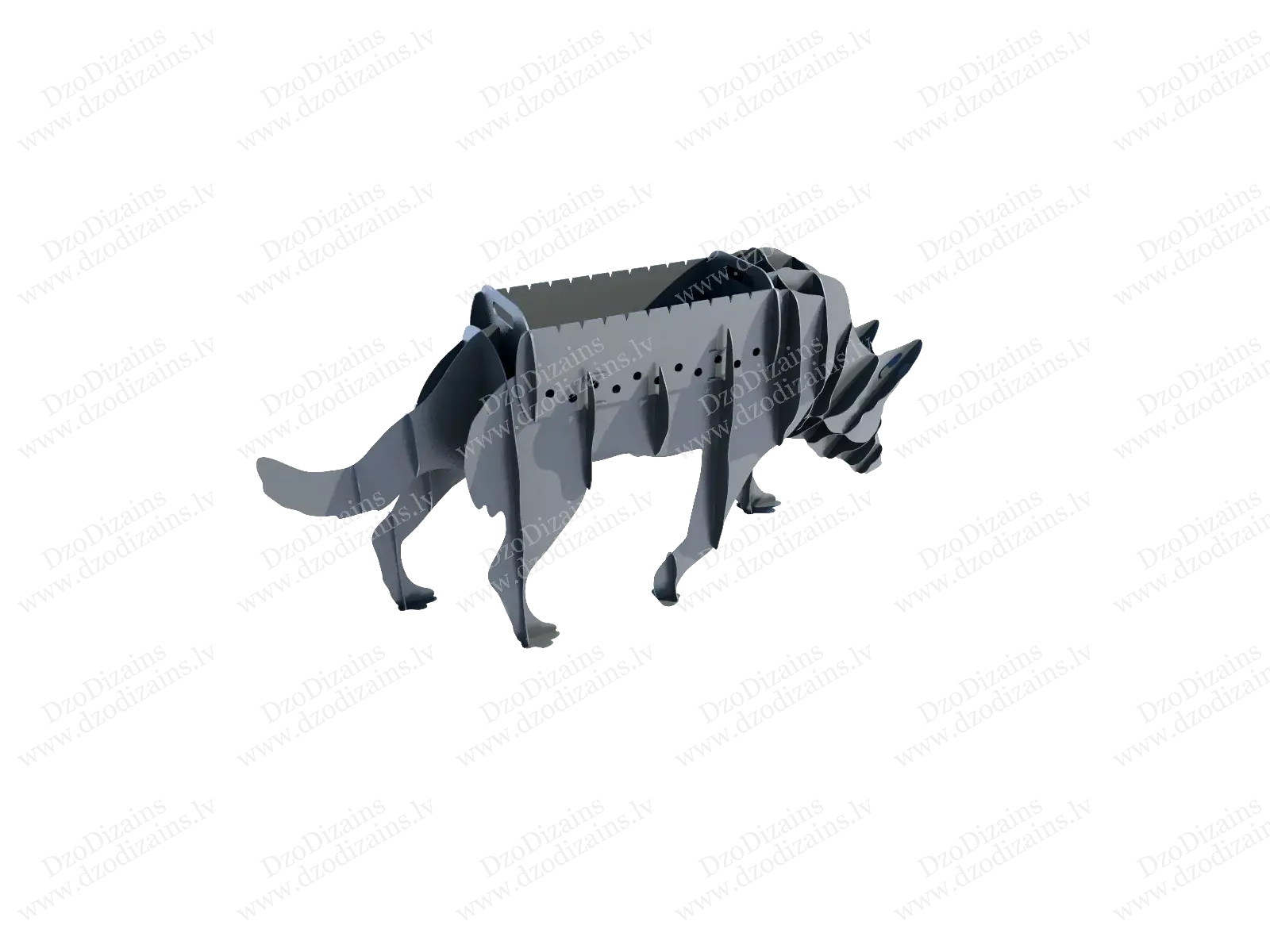 Оригинальный металлический мангал в форме волка с грилем